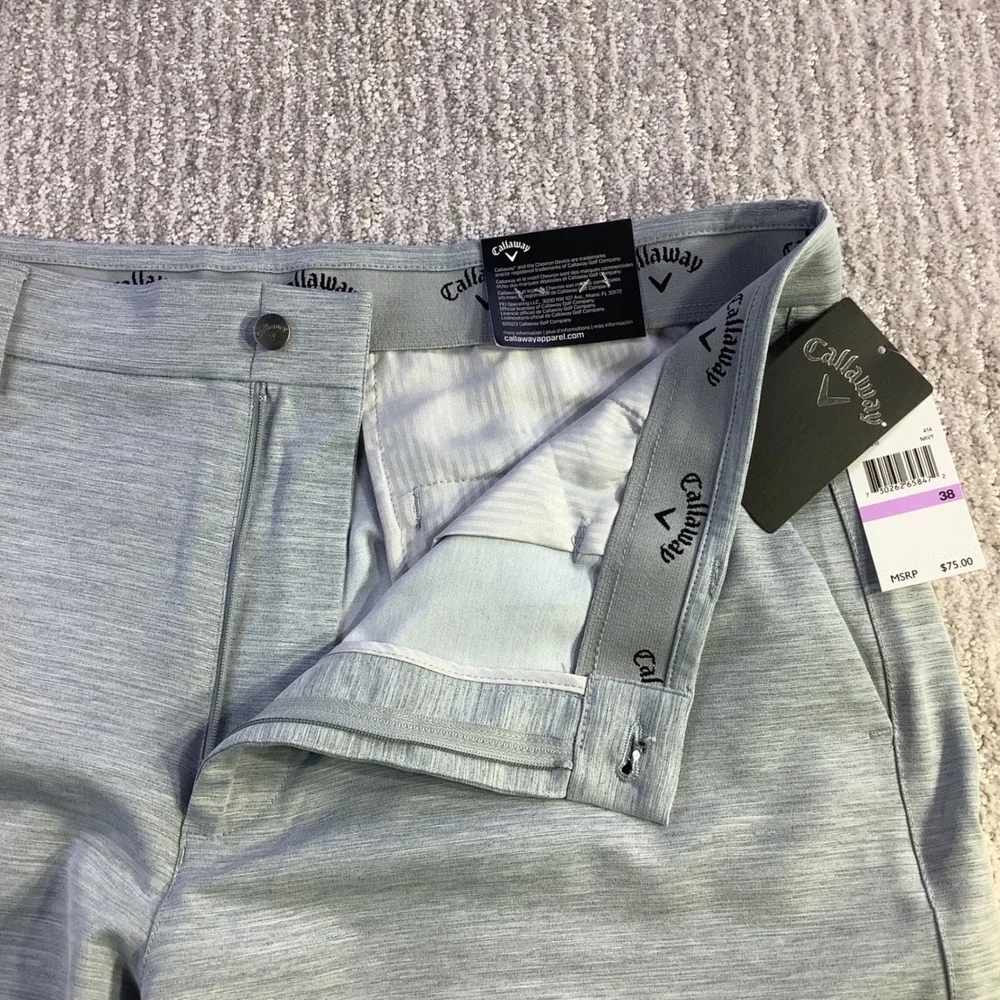 Callaway Mens Golf Shorts 38W‎ Opti-Dri Stretch Sun Protection Gray NWT